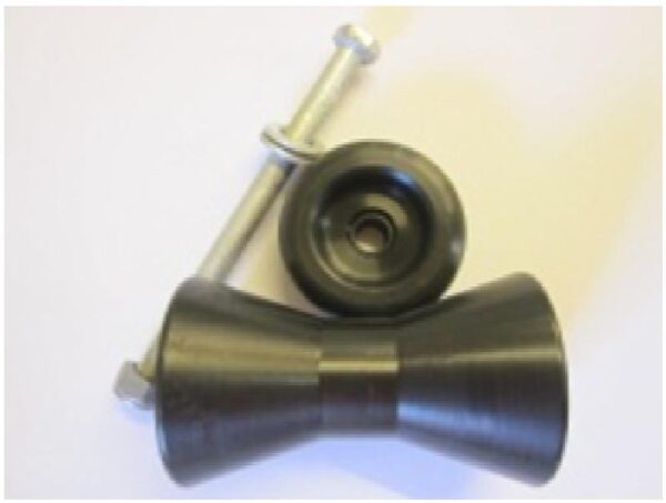 Hard Poly Roller Kit - inc. 115mm hard poly roller, 2 x end buffers & bolt & nut - Image 2